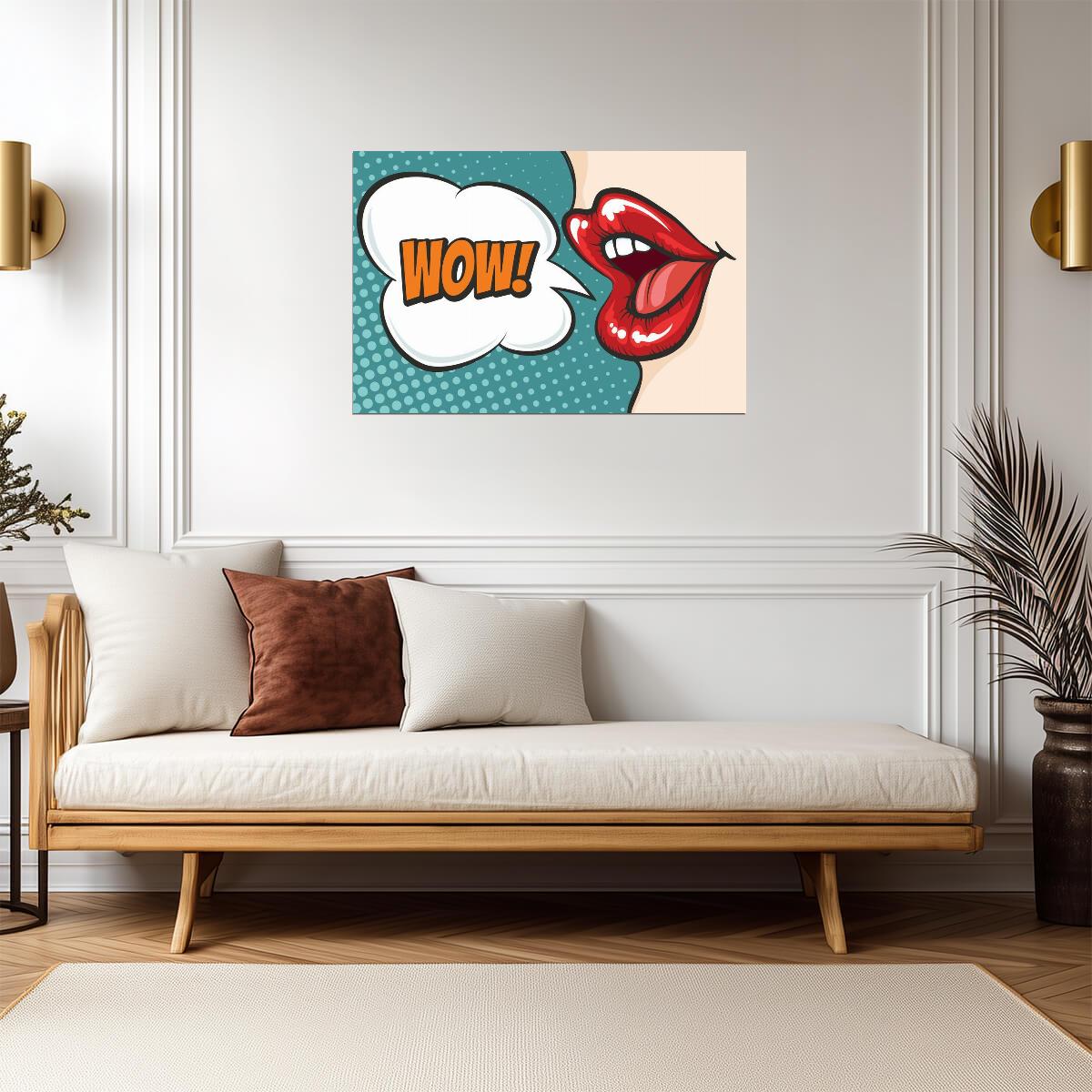 Wow! Pop Art Illustration | Retro Comic Book Style Poster - Graphic & Art Poster