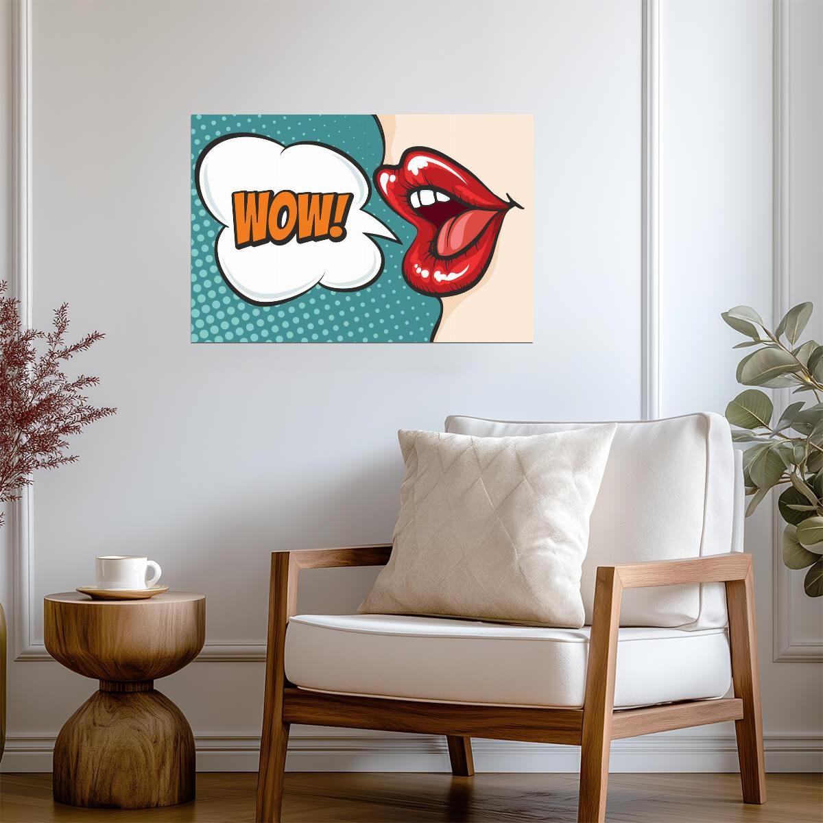Wow! Pop Art Illustration | Retro Comic Book Style Poster - Graphic & Art Poster