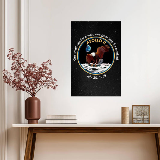 One Small Step For Man One Giant Leap For Mankind | Apollo 11 Quote Poster | Neil Armstrong Moon Landing Art - Type & Quotes Poster