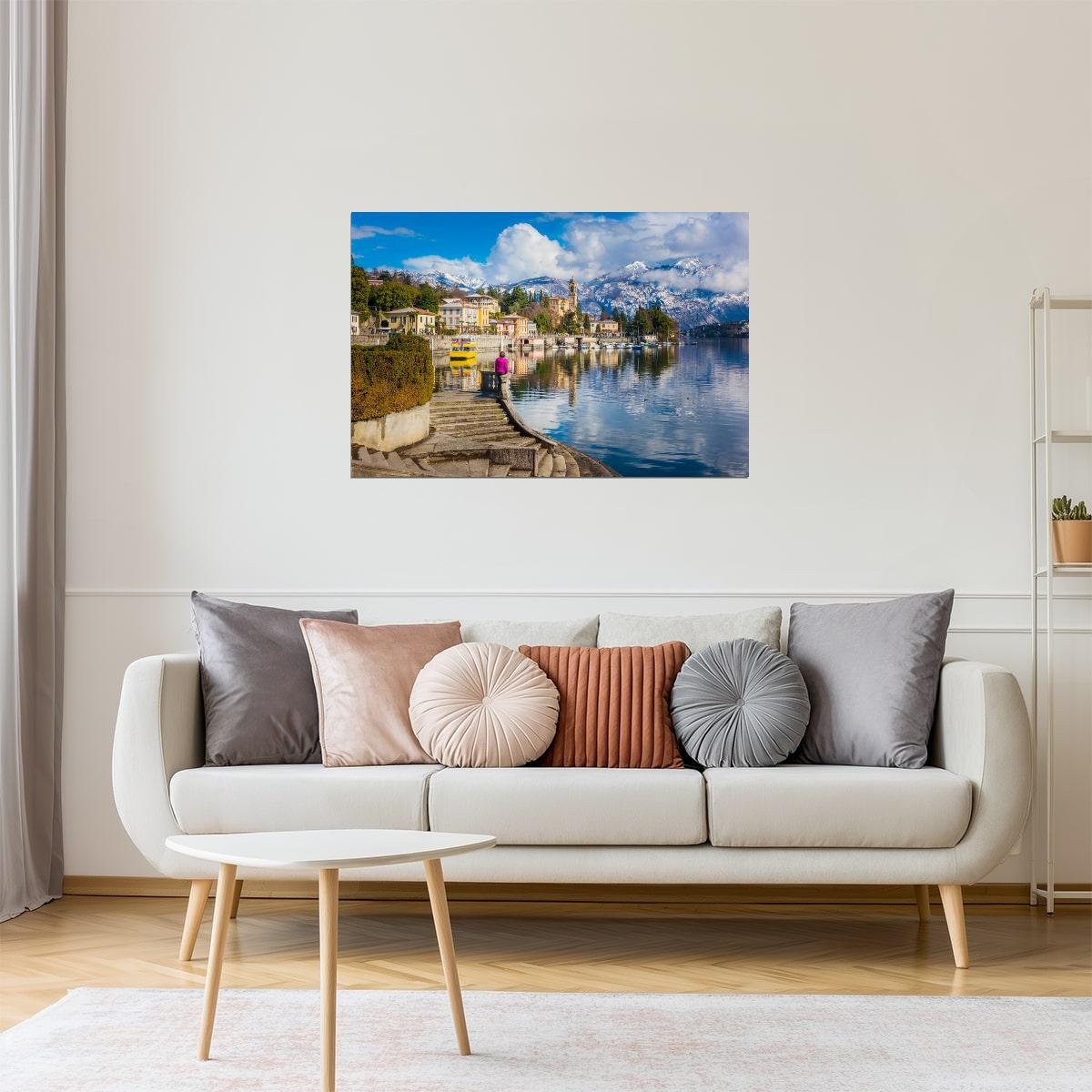 Lake Como Poster | Italy Lombardy Landscape Photography | Italian Alps Wall Art