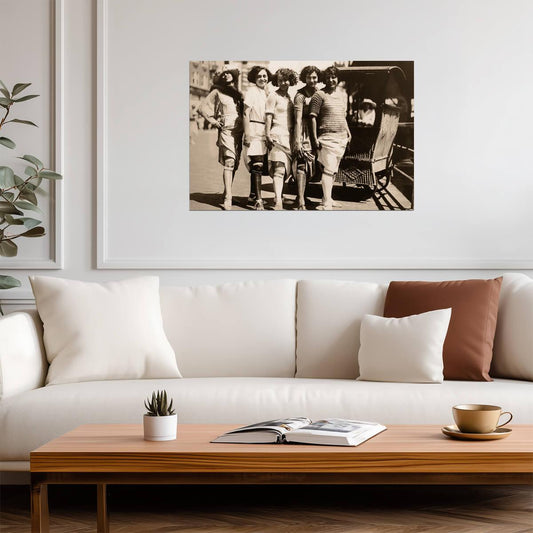 Women Showing Garter Belts 1920s | Vintage Archival Photo | Retro Fashion Poster - Vintage & Retro Poster