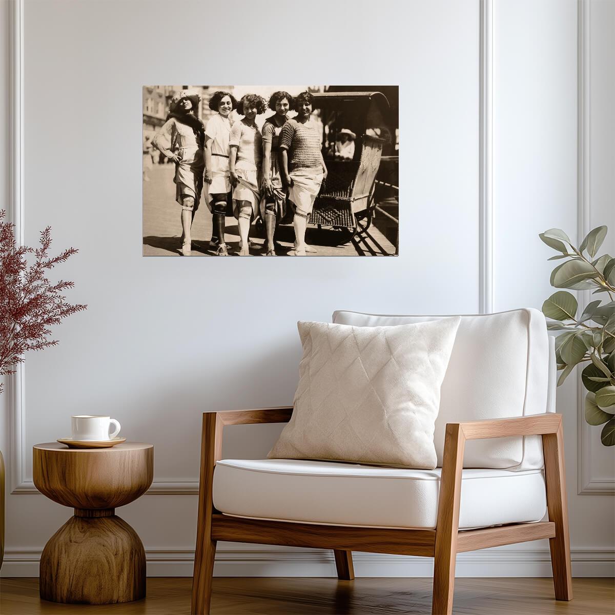 Women Showing Garter Belts 1920s | Vintage Archival Photo | Retro Fashion Poster - Vintage & Retro Poster