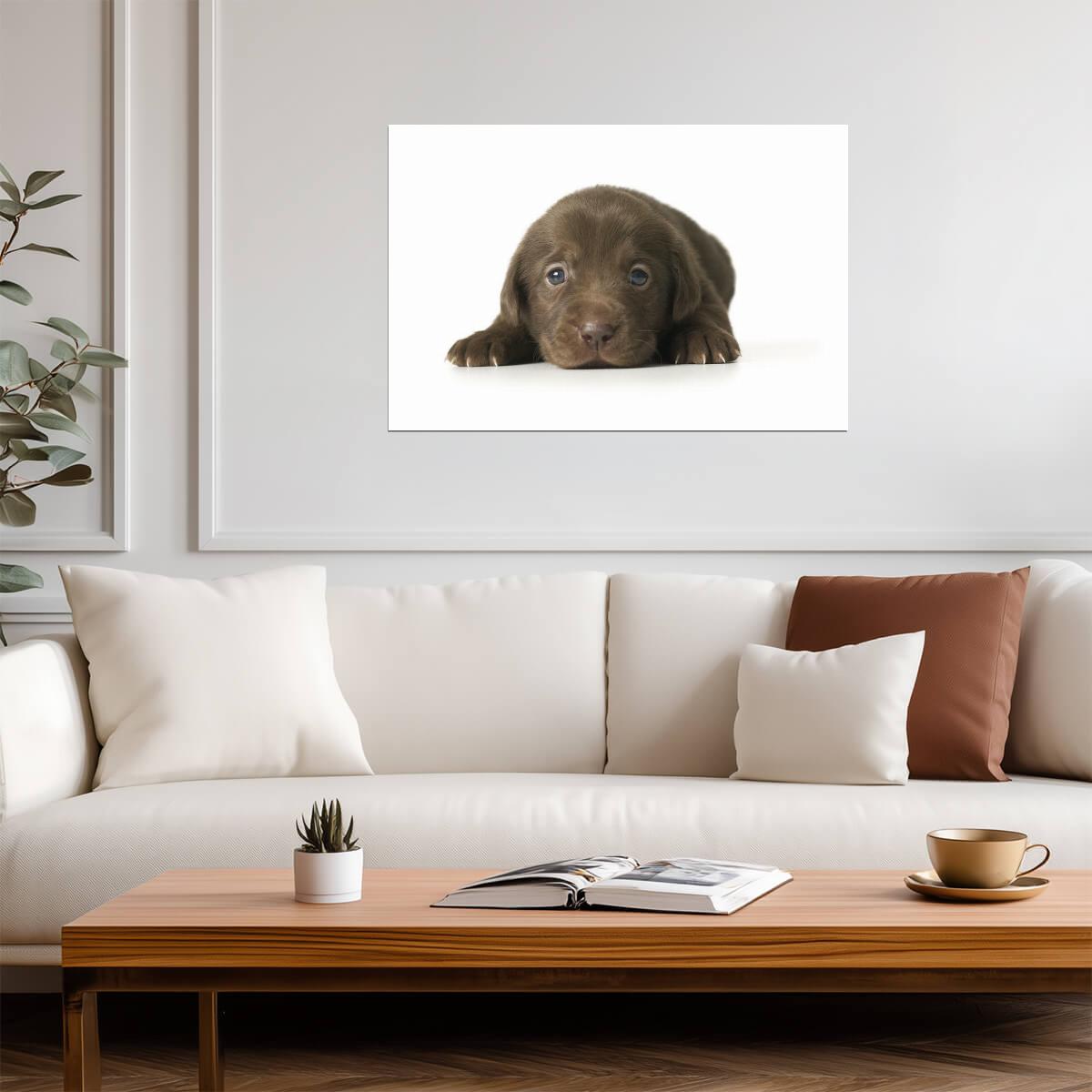 Adorable Brown Puppy Lying Down | Cute Dog Photography | Pet Portrait Poster - Photography Poster