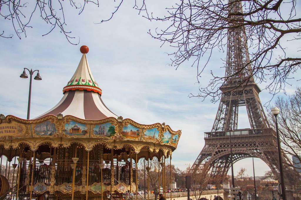 Eiffel Tower and Carousel Merry-Go-Round | Paris France Photography | City Landmark Poster - Photography Poster