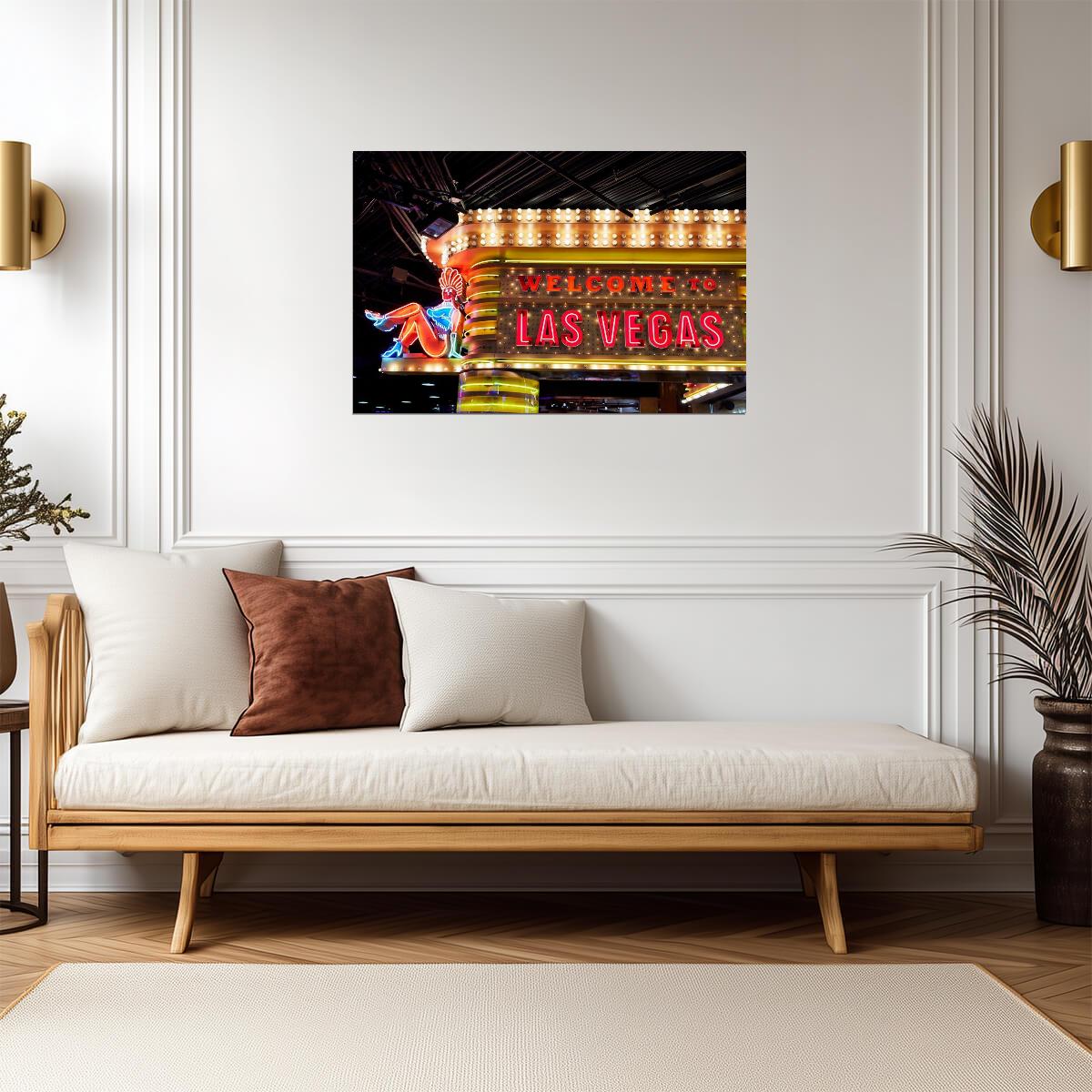 "Welcome to Fabulous Las Vegas" Neon Sign | Nevada Photography | City Landmark Poster - Photography Poster