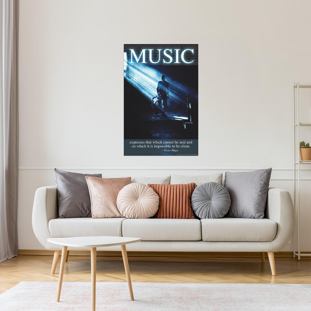 Music | Victor Hugo Inspirational Quote Poster