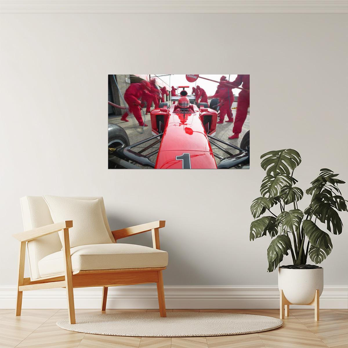 Formula One Pit Stop Poster | Racing Team Photography | Motorsports Wall Art