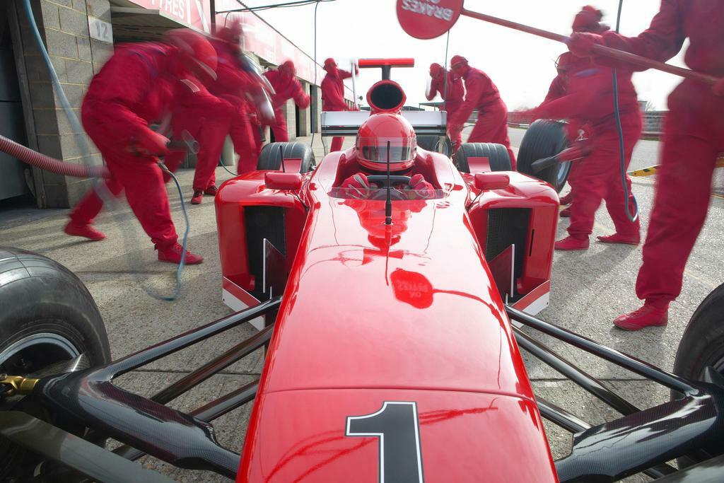 Formula One Pit Stop Poster | Racing Team Photography | Motorsports Wall Art