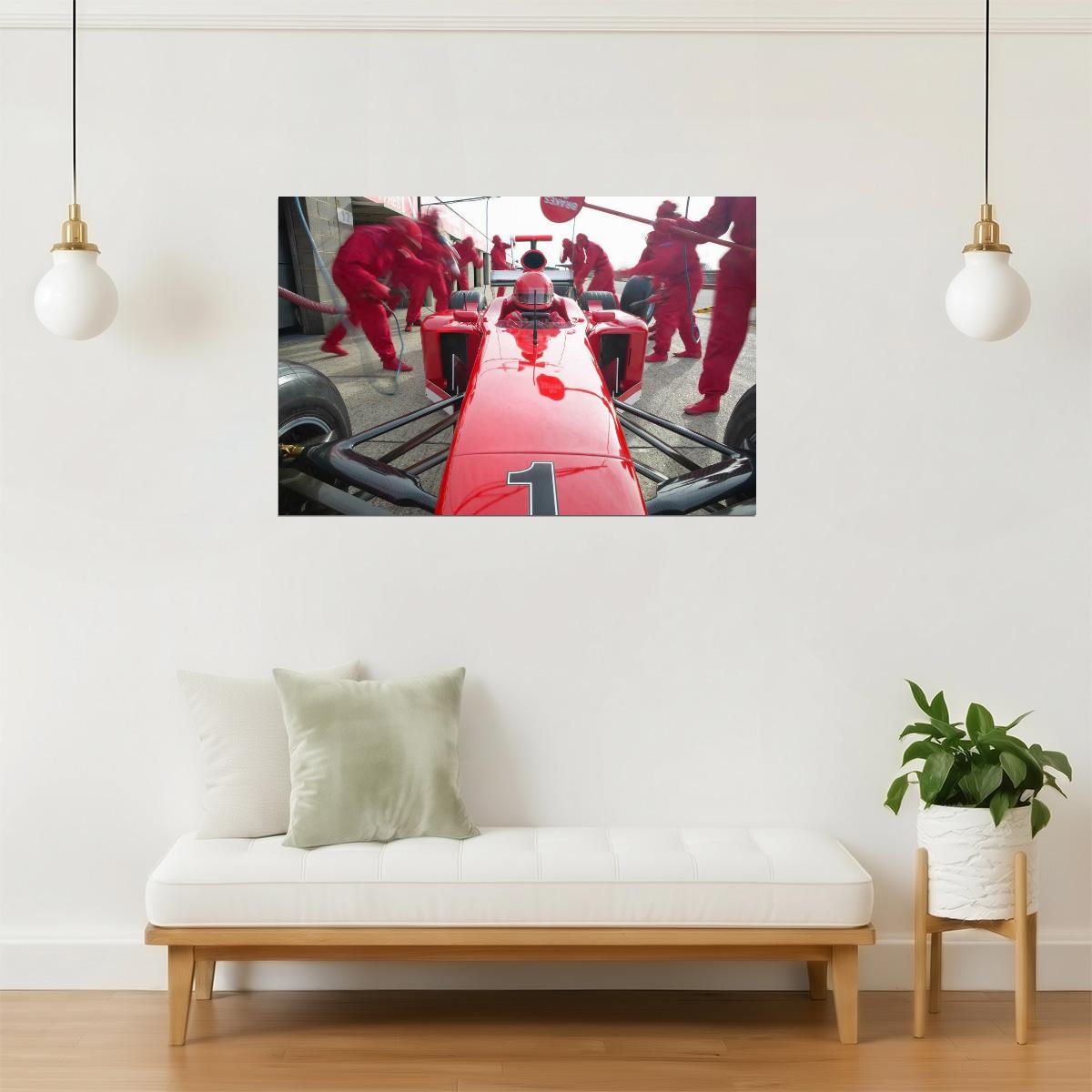 Formula One Pit Stop Poster | Racing Team Photography | Motorsports Wall Art