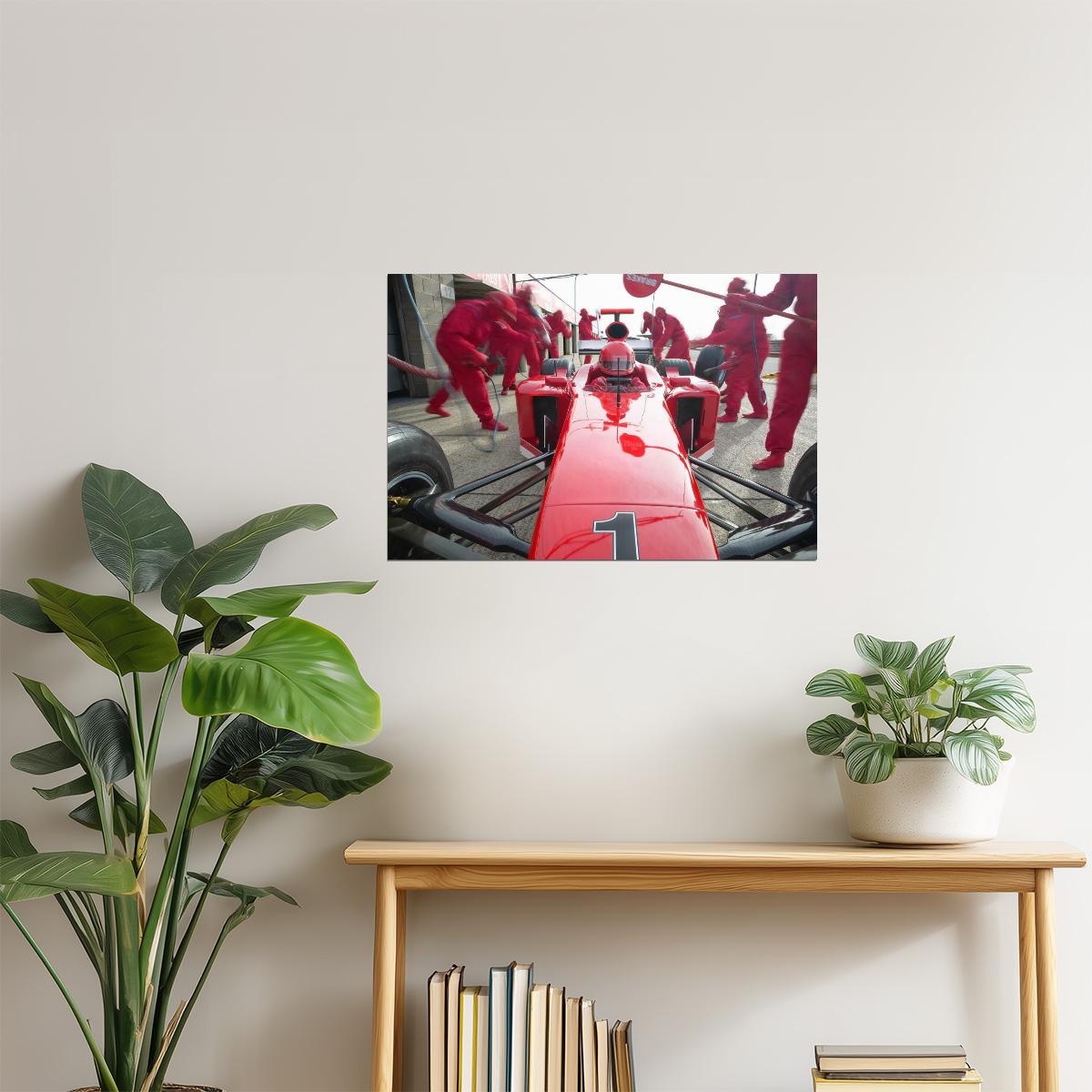 Formula One Pit Stop Poster | Racing Team Photography | Motorsports Wall Art