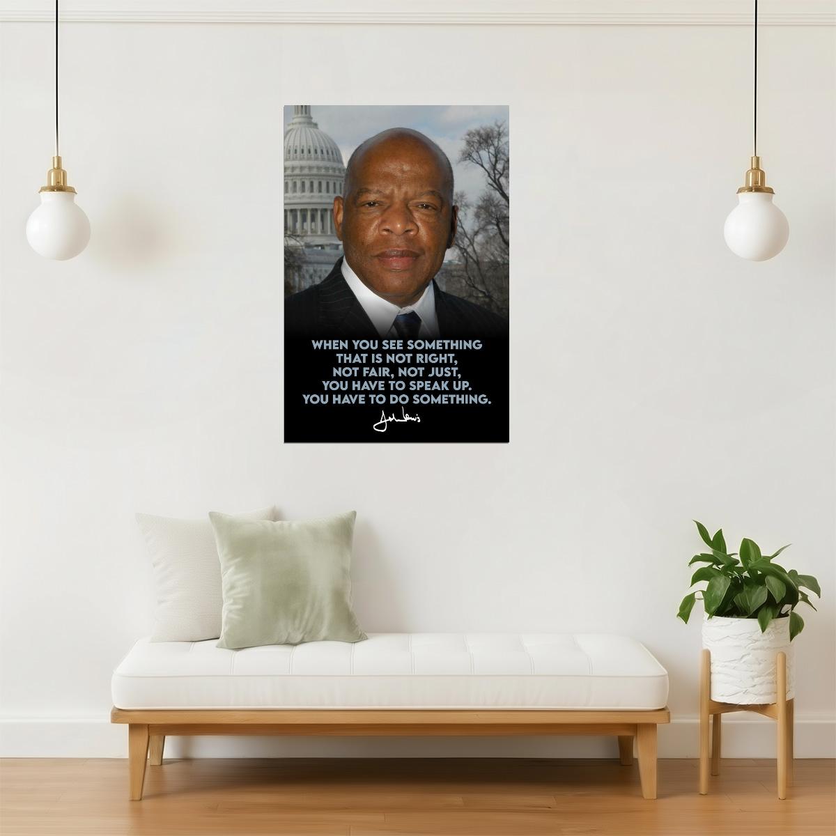 John Lewis "See Something That's Not Right" Poster | Inspirational Quote | Civil Rights Wall Art