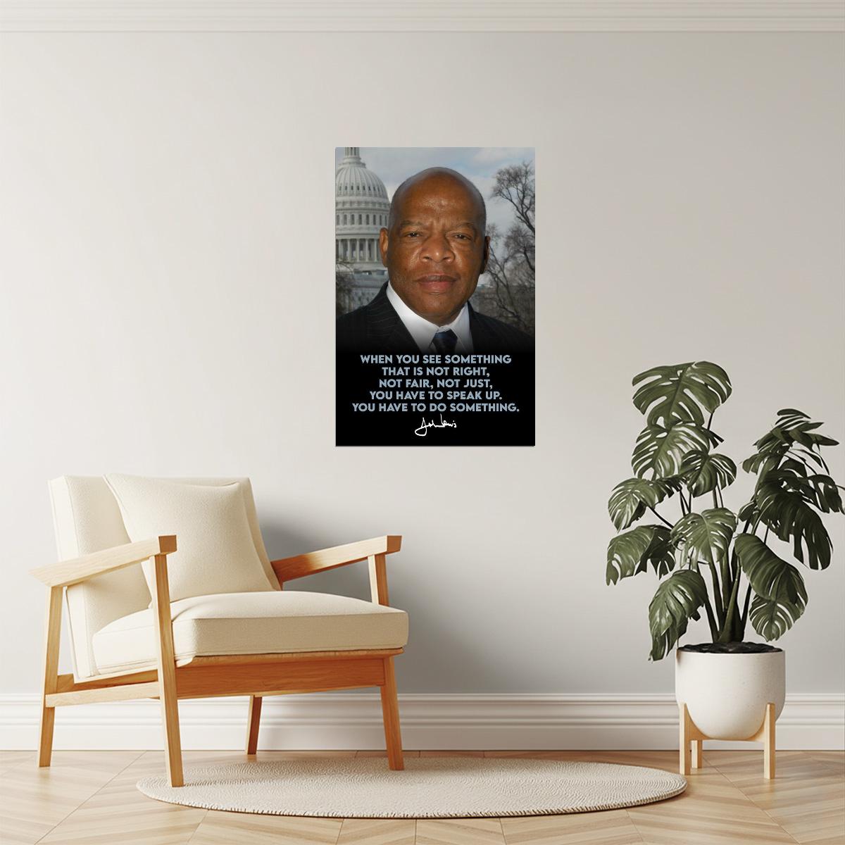 John Lewis "See Something That's Not Right" Poster | Inspirational Quote | Civil Rights Wall Art