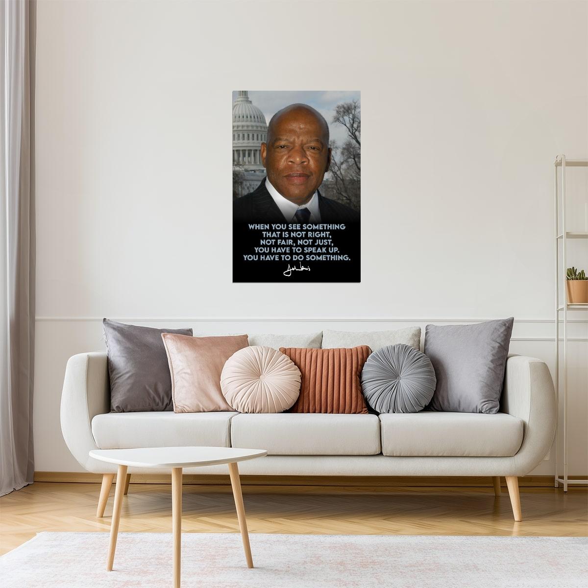 John Lewis "See Something That's Not Right" Poster | Inspirational Quote | Civil Rights Wall Art