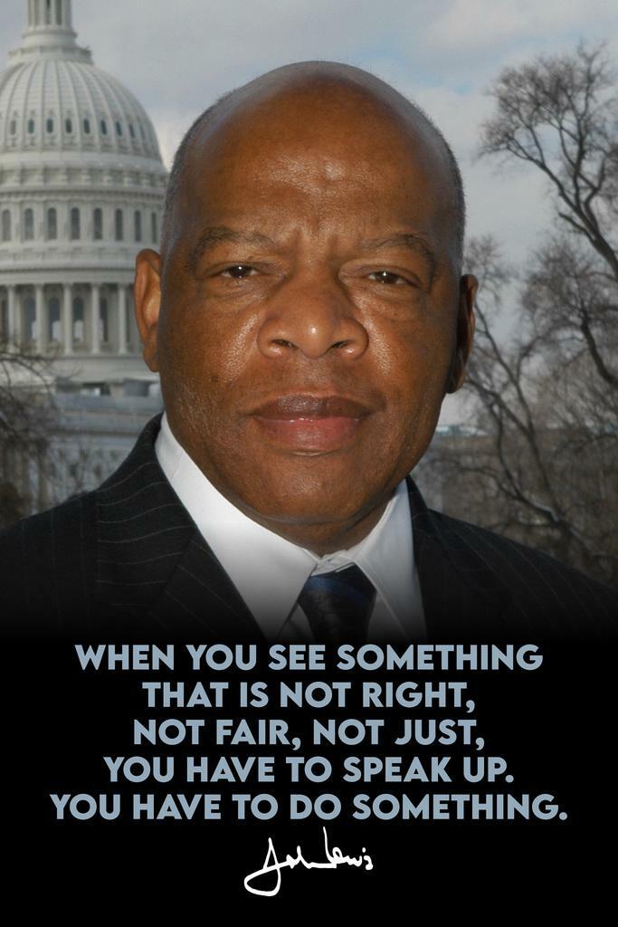 John Lewis "See Something That's Not Right" Poster | Inspirational Quote | Civil Rights Wall Art