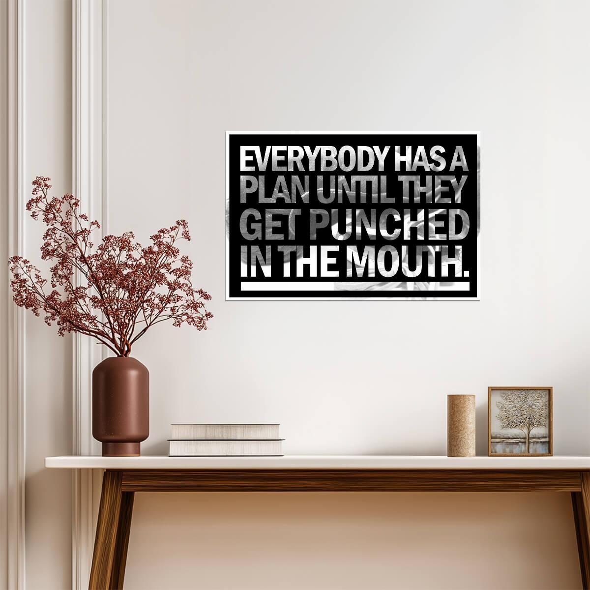 Everybody Has a Plan Until They Get Punched in the Mouth | Mike Tyson Quote Poster | Boxing Motivation Art - Type & Quotes Poster