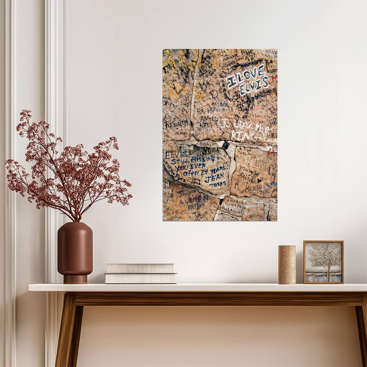 Graffiti on the Wall at Graceland | Memphis Tennessee Photography | Music Landmark Poster - Photography Poster