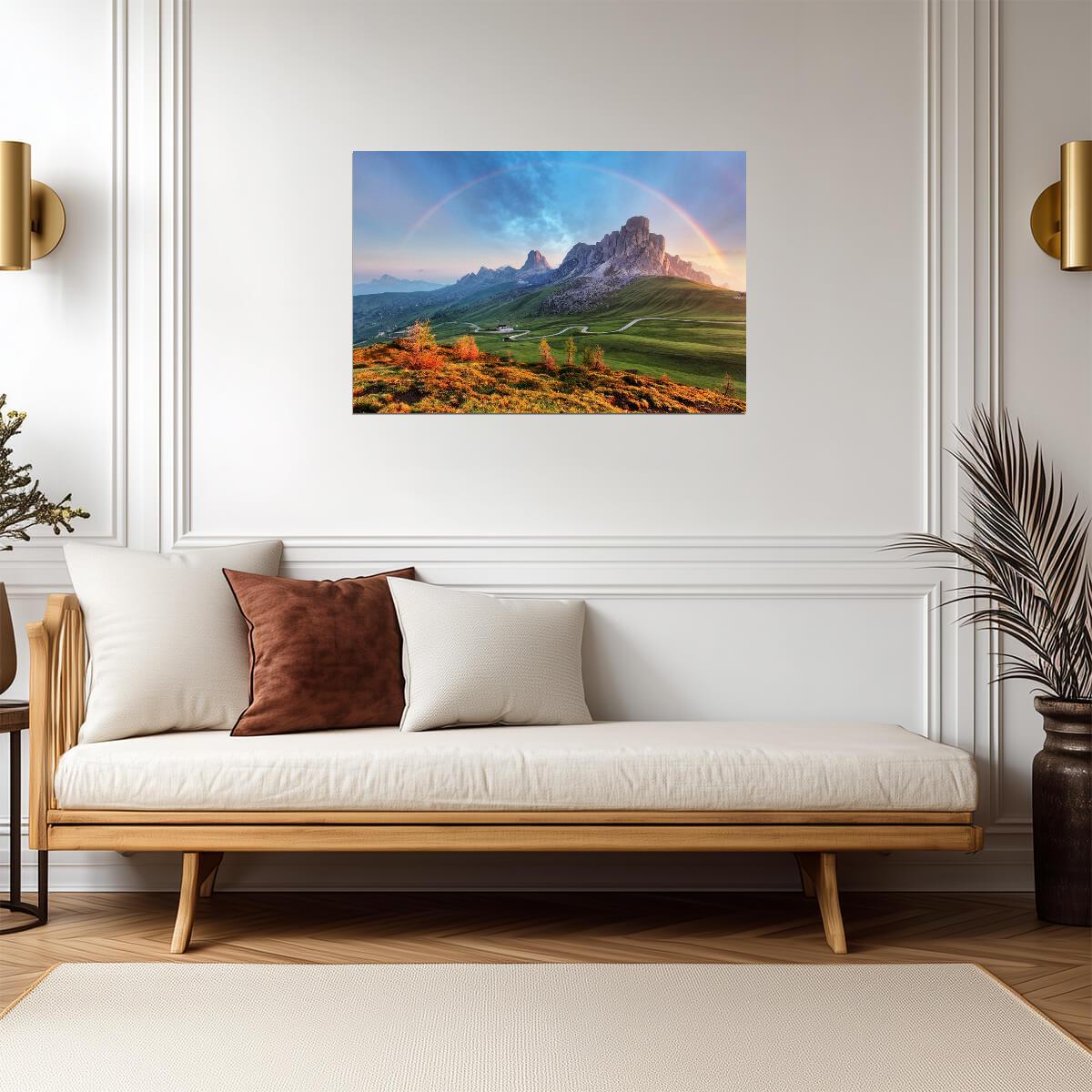 Rainbow Over The Alps Mountain Range | European Landscape Photography | Nature Poster - Photography Poster