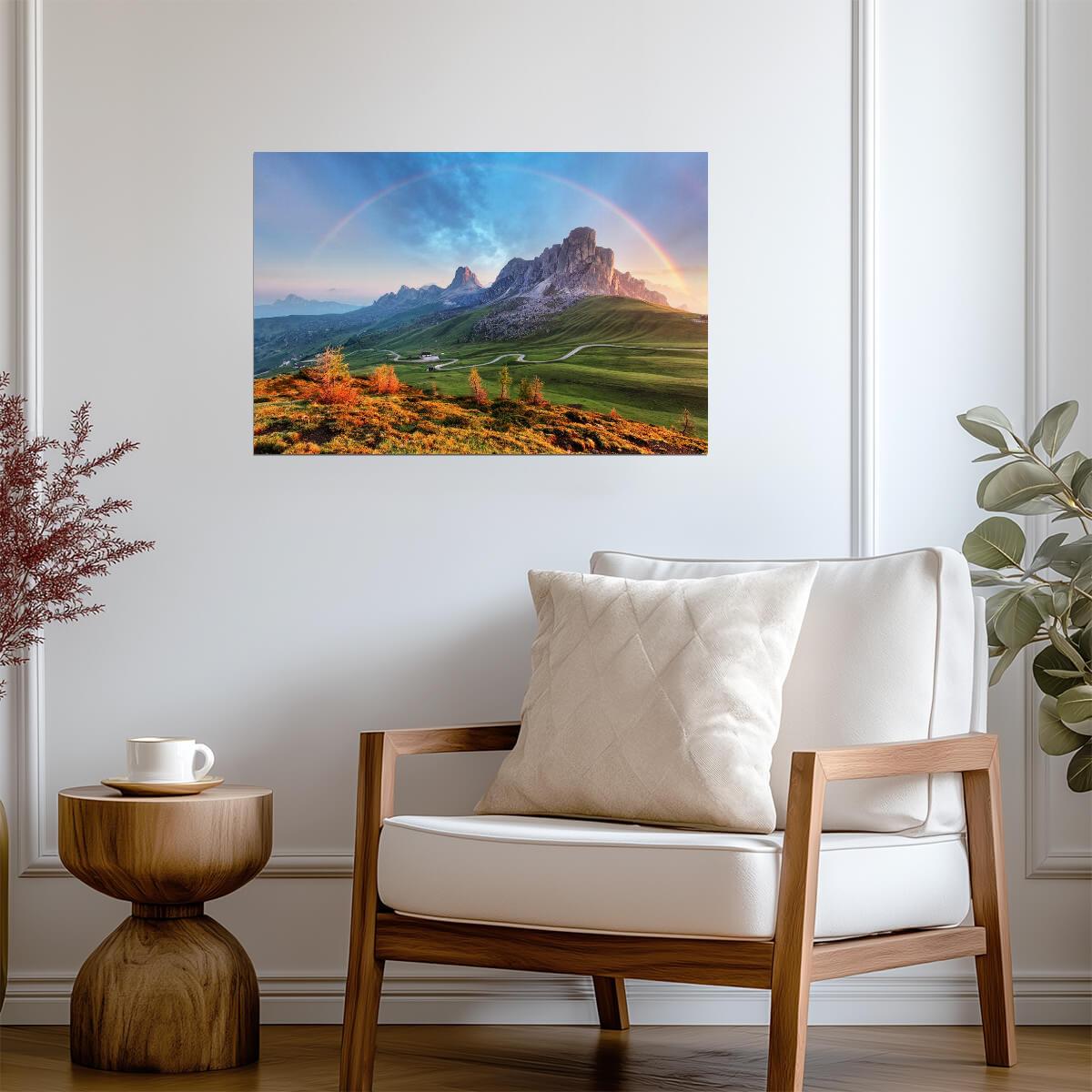 Rainbow Over The Alps Mountain Range | European Landscape Photography | Nature Poster - Photography Poster