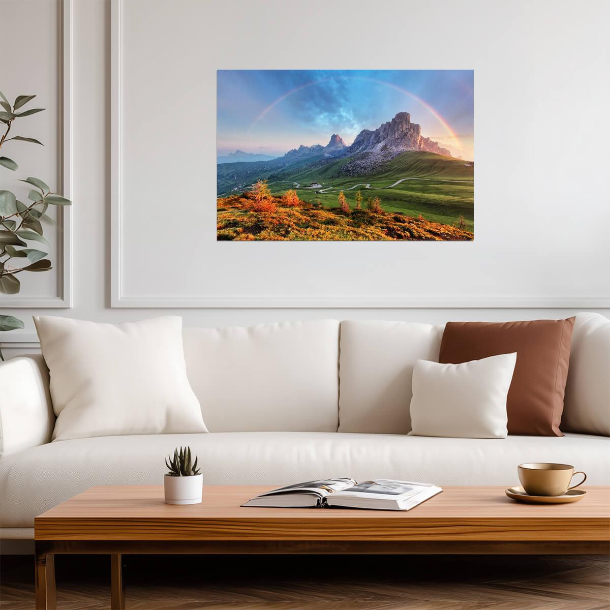 Rainbow Over The Alps Mountain Range | European Landscape Photography | Nature Poster - Photography Poster