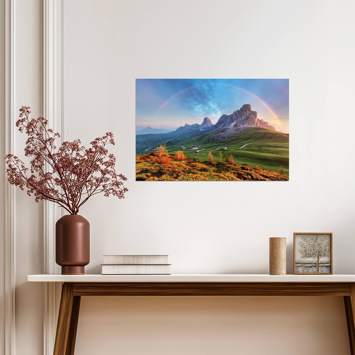 Rainbow Over The Alps Mountain Range | European Landscape Photography | Nature Poster - Photography Poster