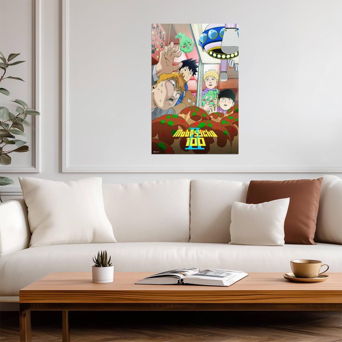 Mob Psycho 100 Claw Machine Art | Anime Poster | Shonen Manga Decor