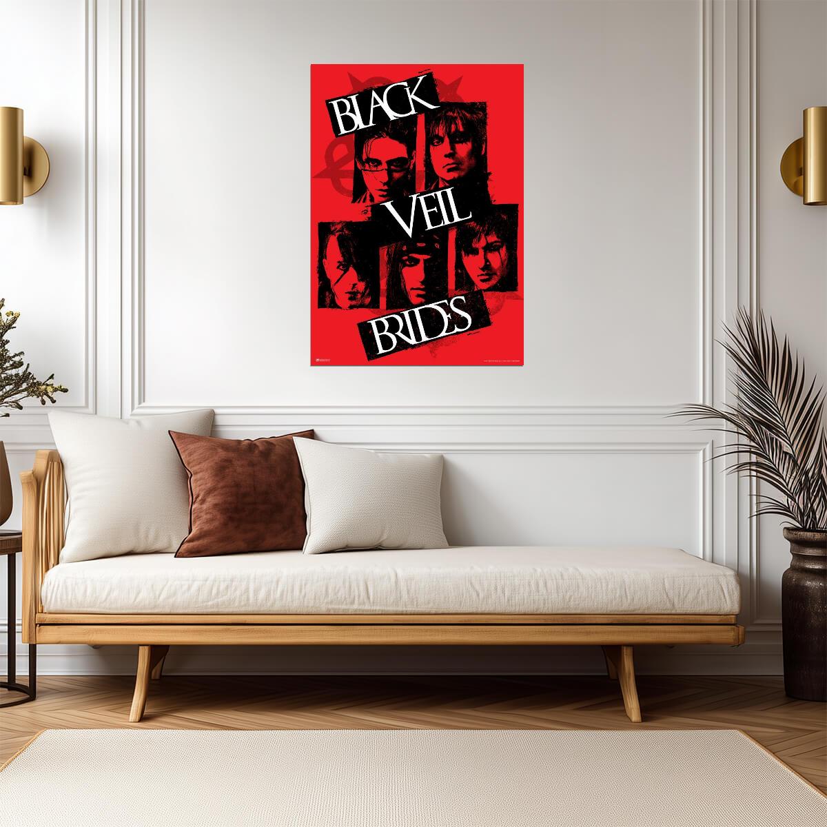 Black Veil Brides Band Portrait | Modern Rock Music Poster | Red & Black Graphic Art - Music Poster