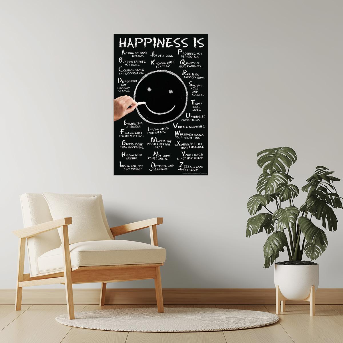Happiness Is from A to Z | Motivational Quote Poster