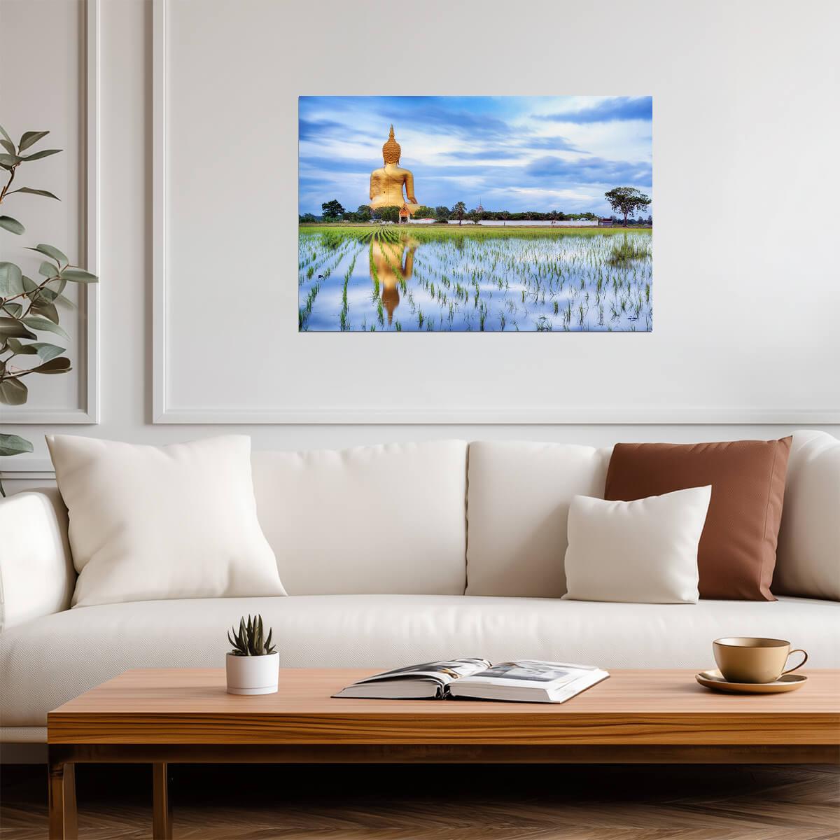 The Great Buddha of Thailand | Ang Thong Landmark Photography | Religious Statue Poster - Photography Poster