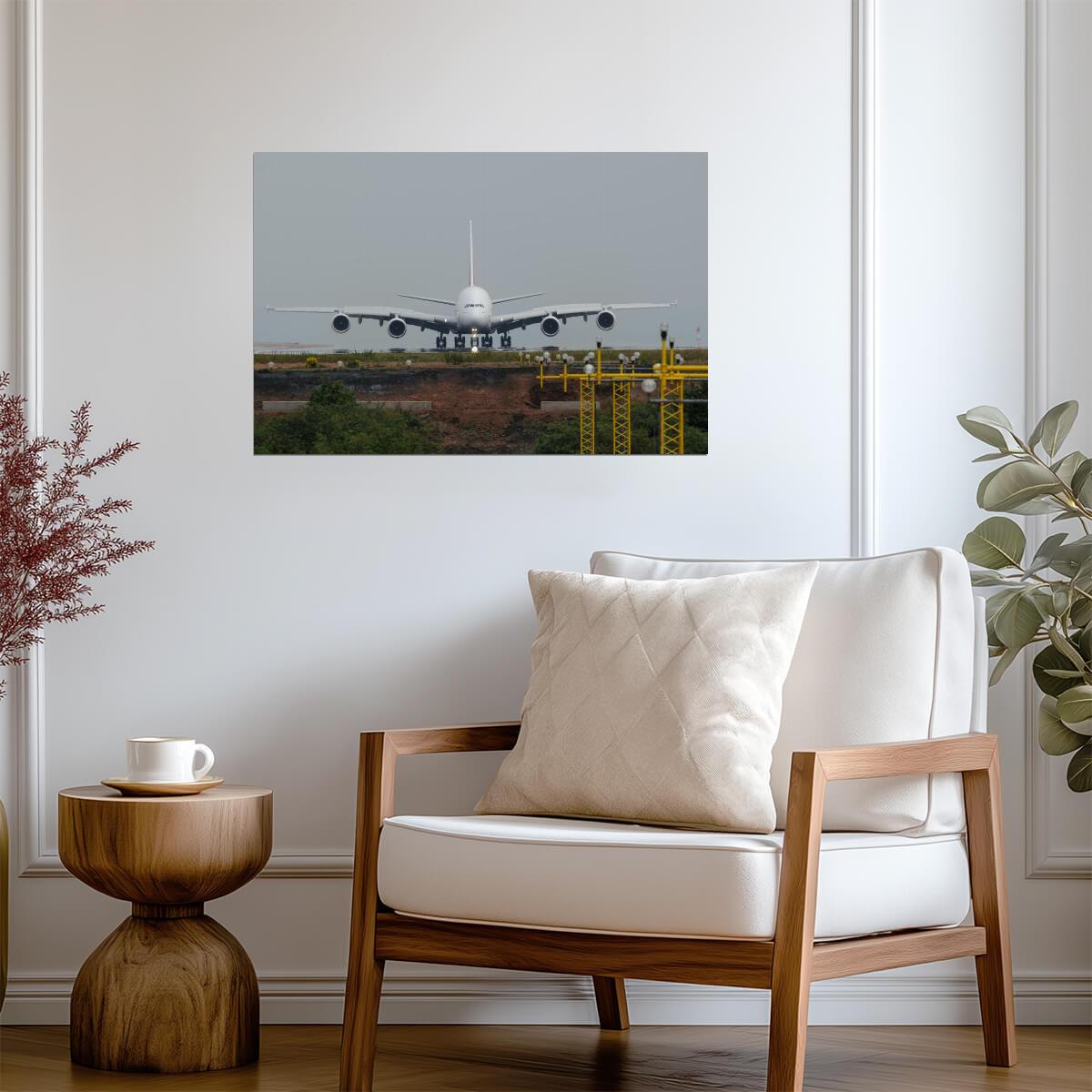 Head-On View of an Airbus A380 on the Tarmac | Aviation Photography | Airplane Poster - Photography Poster