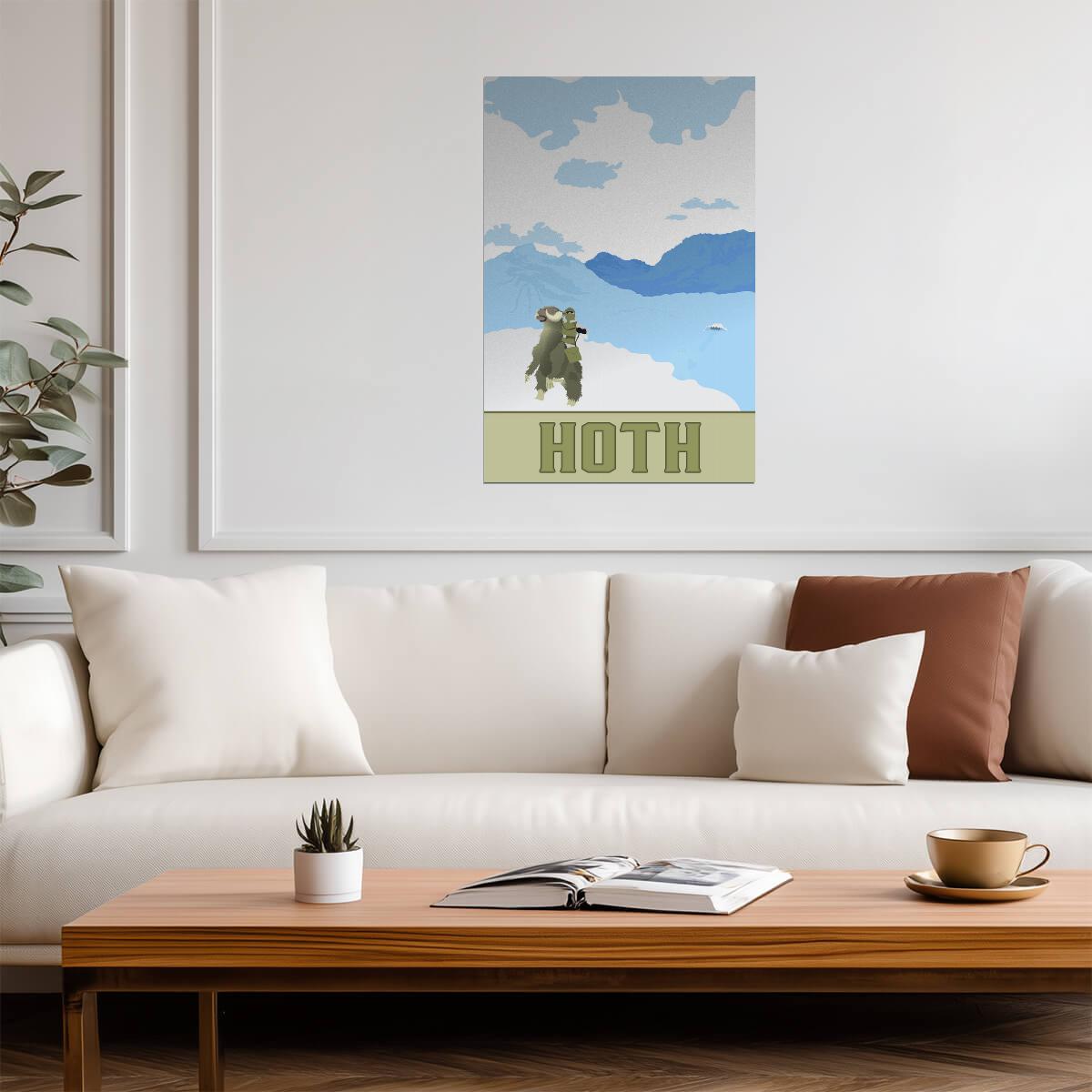 Star Wars Planet Hoth | Minimalist Fantasy Travel Poster - Movies & TV Poster