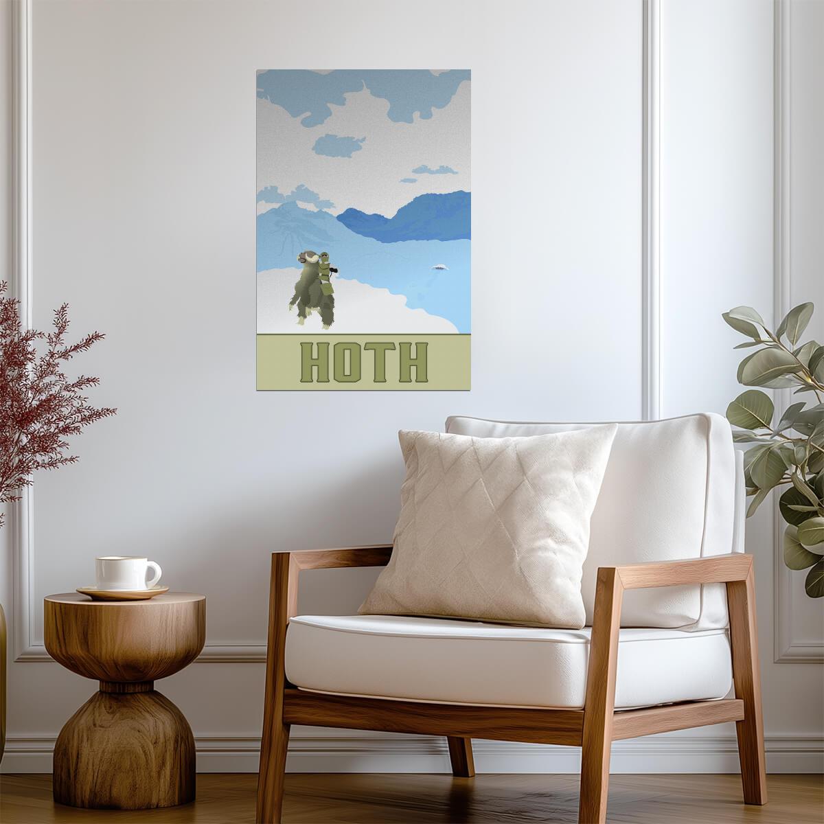 Star Wars Planet Hoth | Minimalist Fantasy Travel Poster - Movies & TV Poster