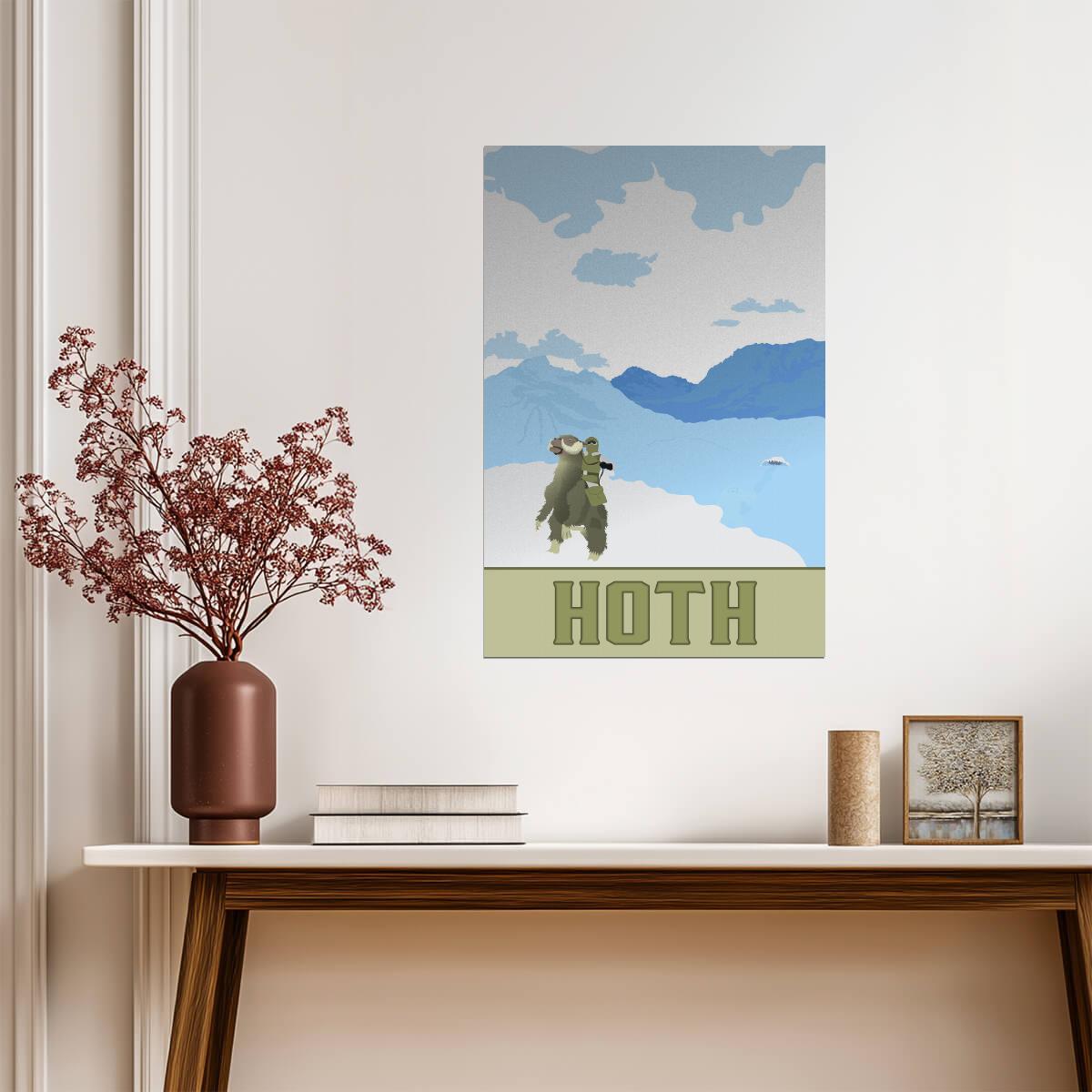 Star Wars Planet Hoth | Minimalist Fantasy Travel Poster - Movies & TV Poster