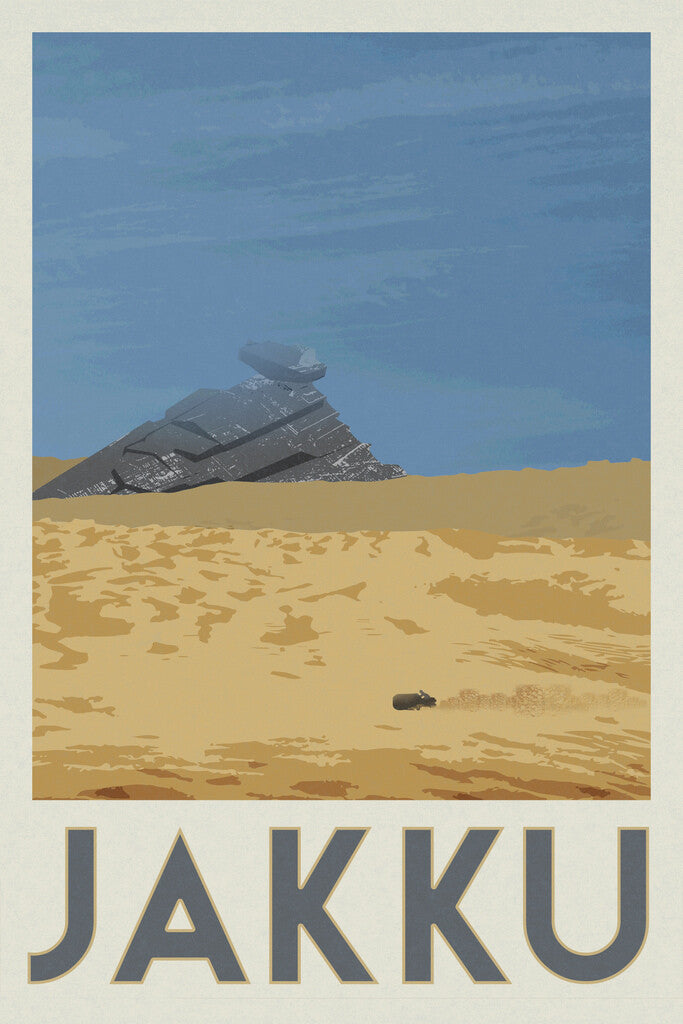 Star Wars Planet Jakku | Minimalist Fantasy Travel Poster - Movies & TV Poster