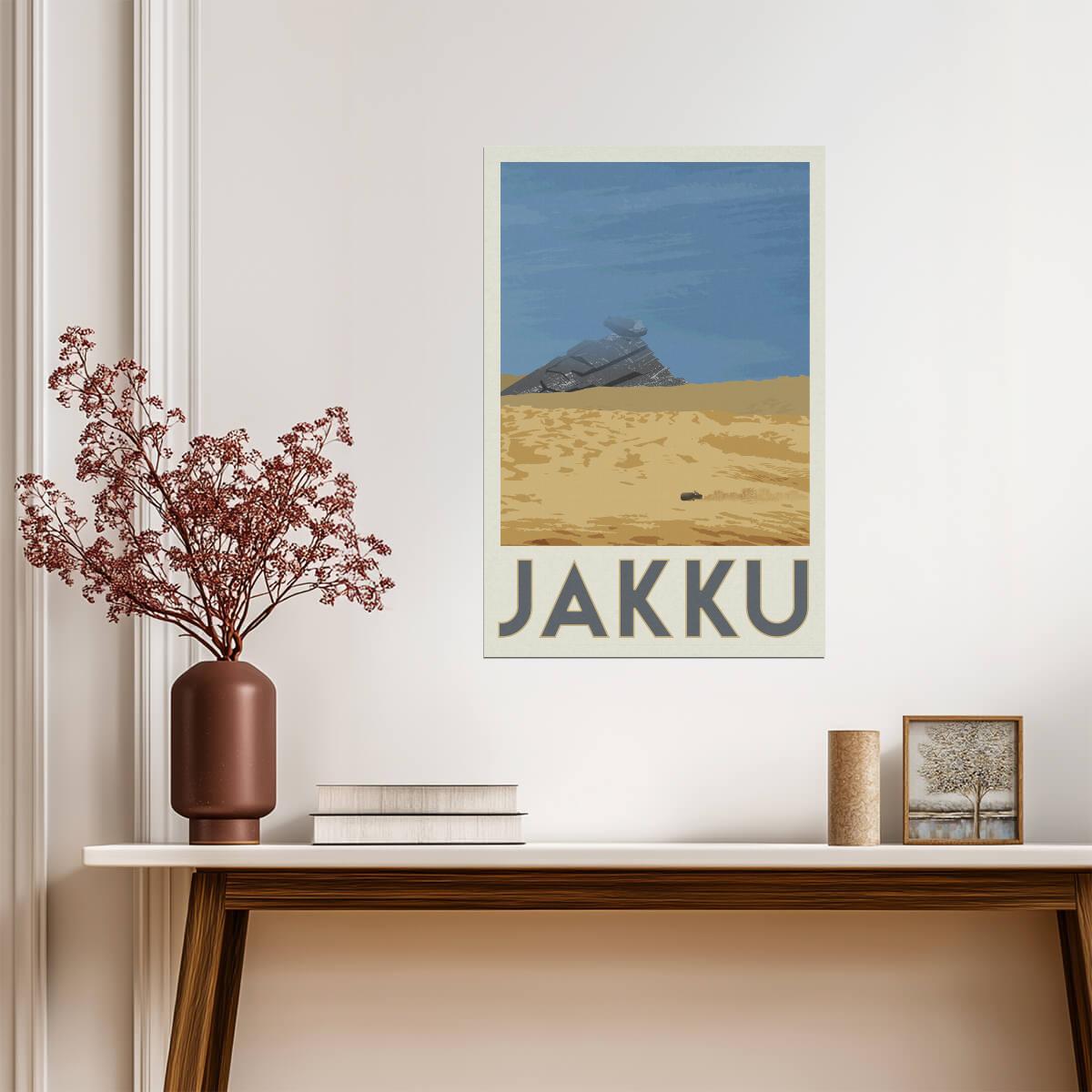 Star Wars Planet Jakku | Minimalist Fantasy Travel Poster - Movies & TV Poster
