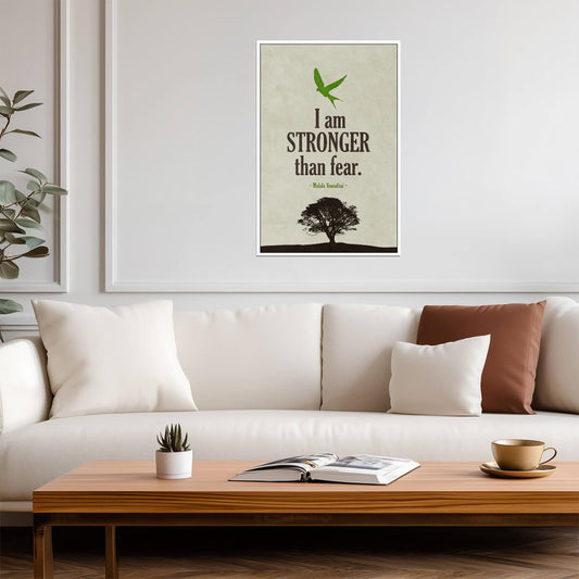 I Am Stronger Than Fear | Malala Yousafzai Quote Poster | Inspirational Activist Wall Art - Type & Quotes Poster