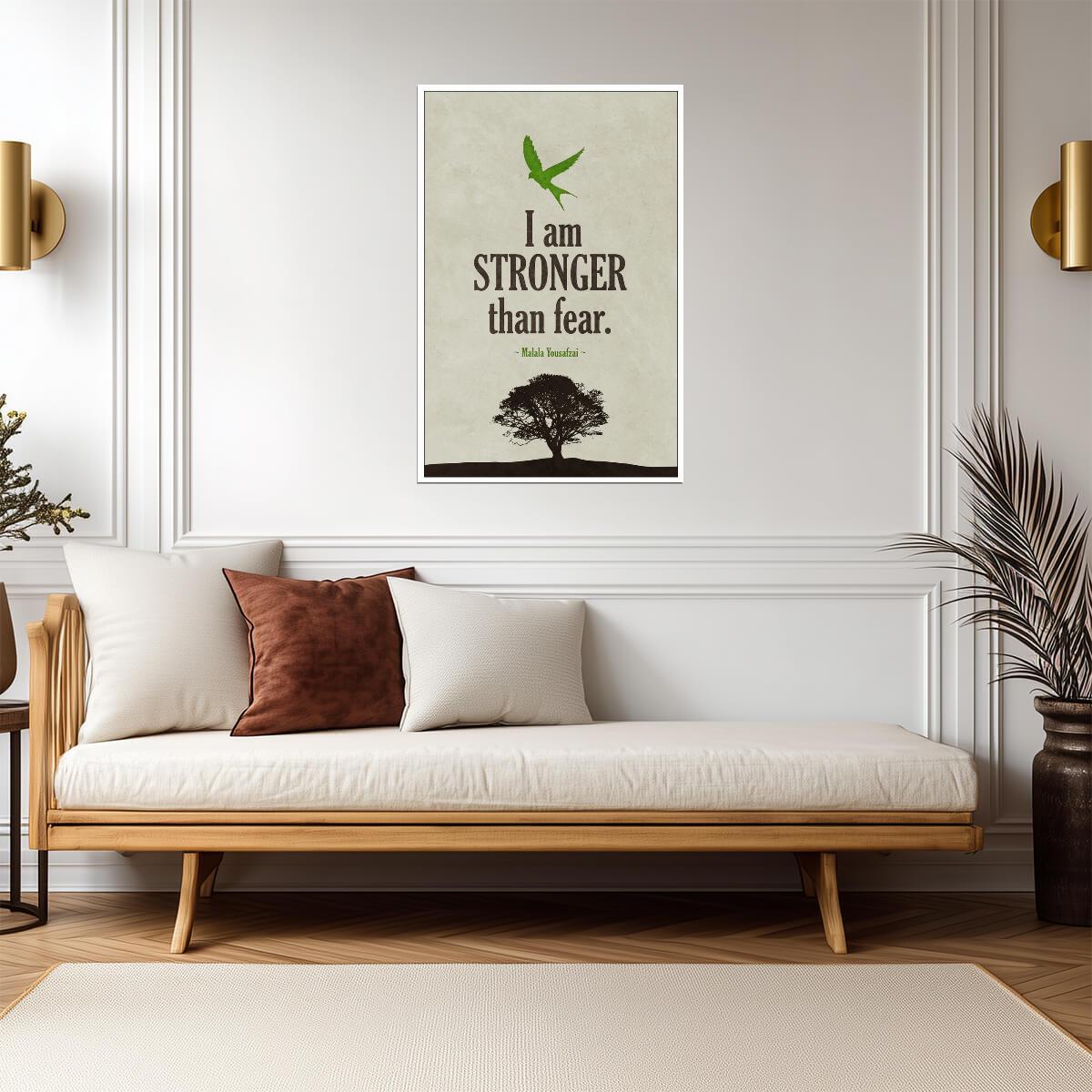 I Am Stronger Than Fear | Malala Yousafzai Quote Poster | Inspirational Activist Wall Art - Type & Quotes Poster