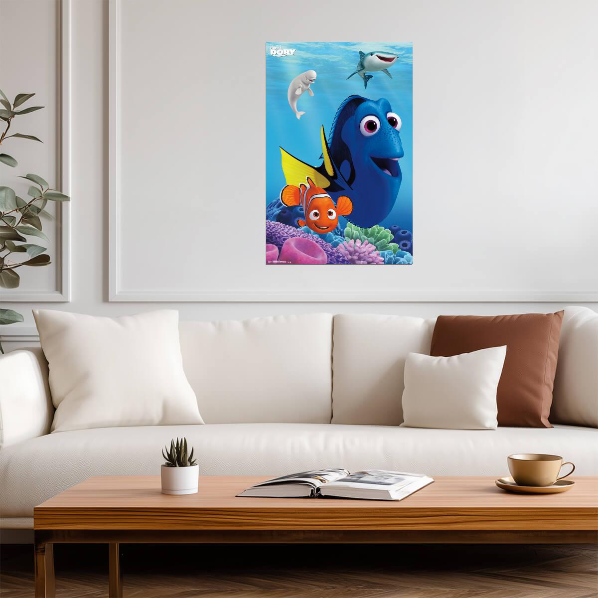 Finding Dory | Dory Portrait Poster | Pixar Animated Movie - Movies & TV Poster