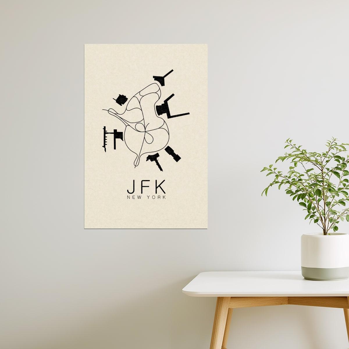 New York Map | JFK Airport Minimalist Poster