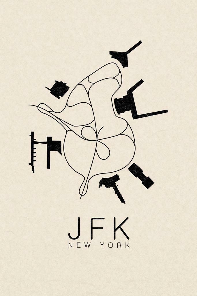New York Map | JFK Airport Minimalist Poster
