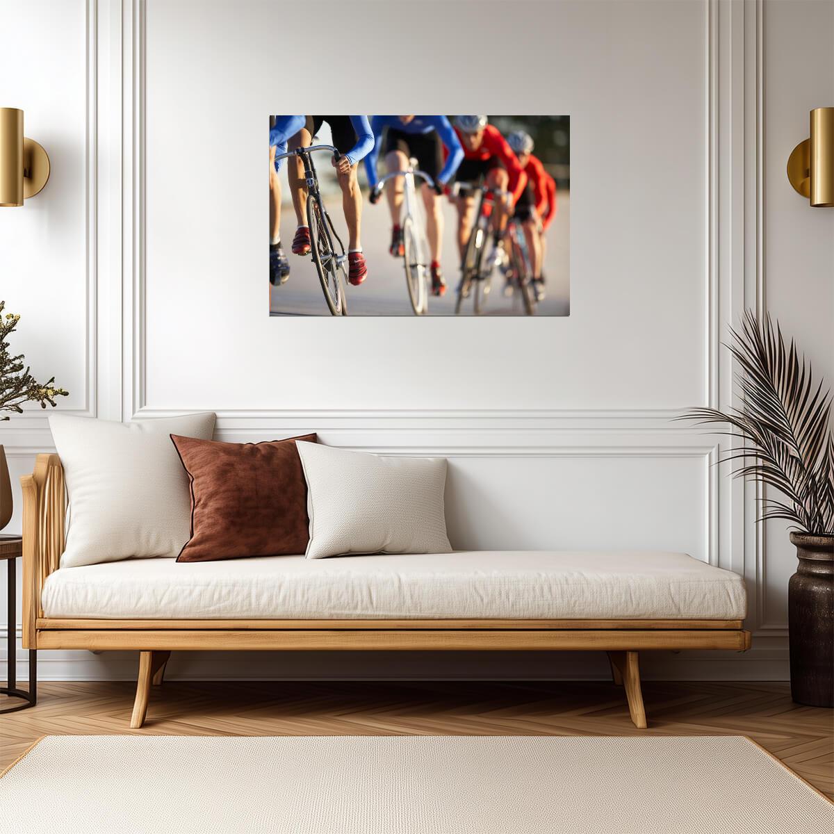 Cyclists in Action During a Race | Bicycle Racing Photography | Sports Poster - Sports Poster