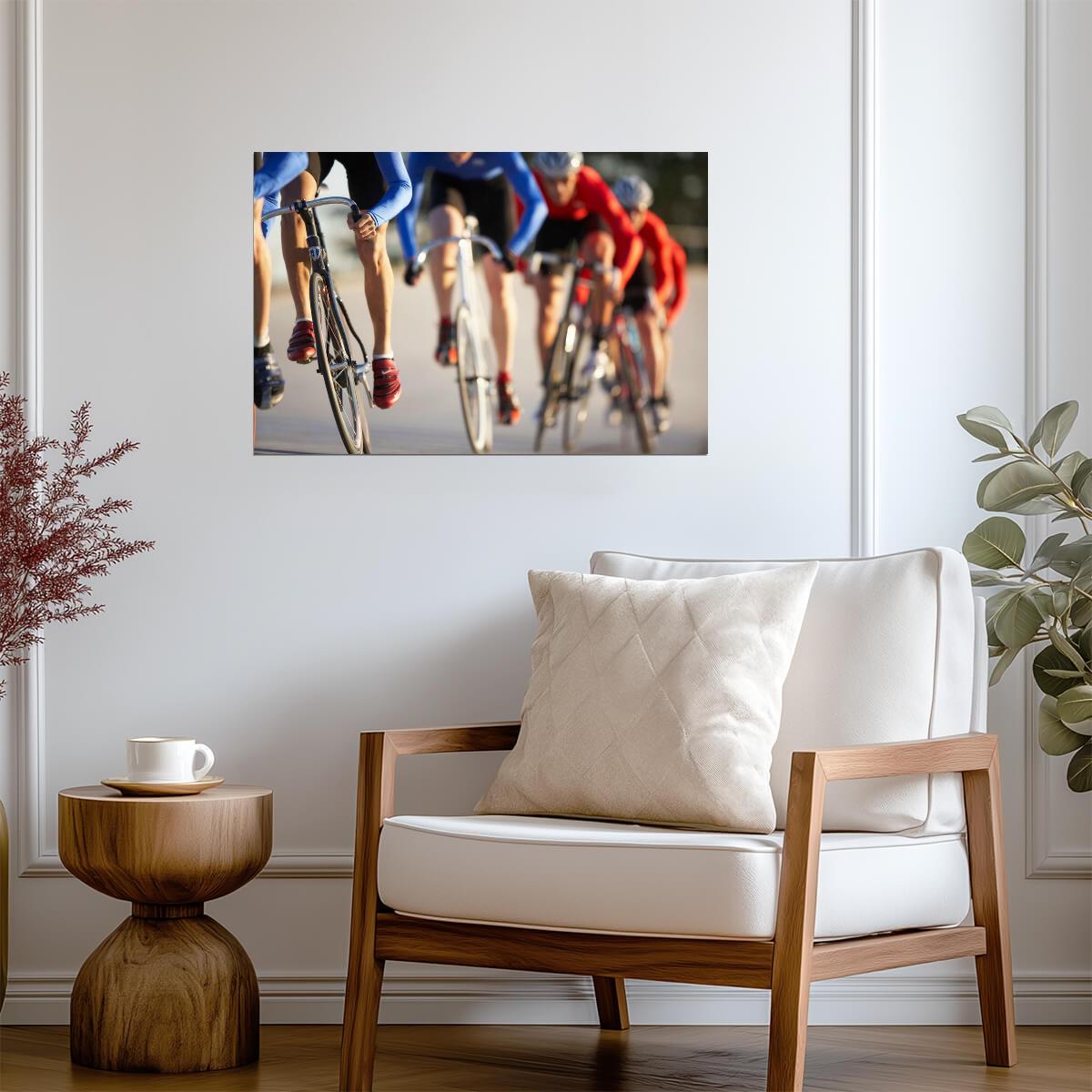 Cyclists in Action During a Race | Bicycle Racing Photography | Sports Poster - Sports Poster