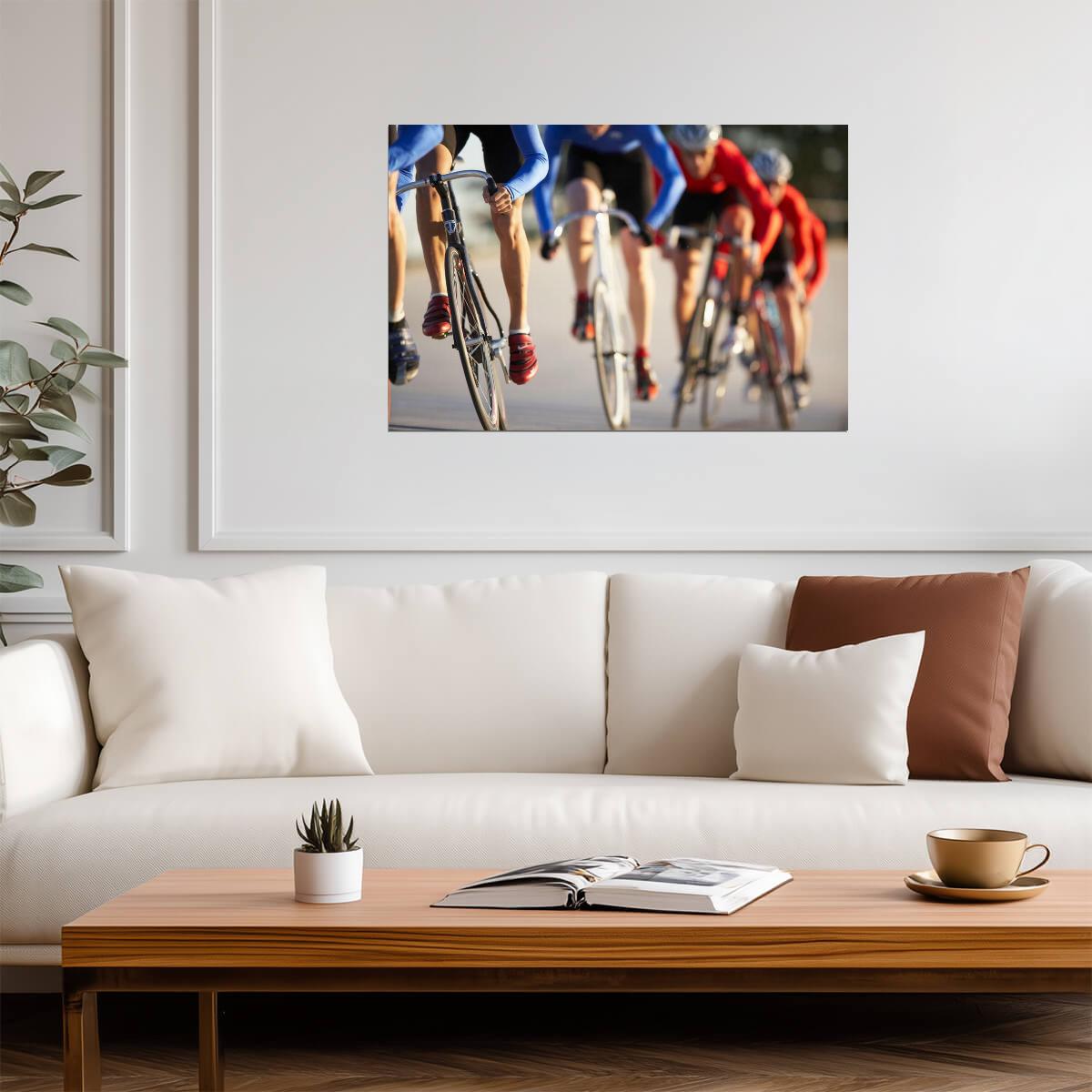 Cyclists in Action During a Race | Bicycle Racing Photography | Sports Poster - Sports Poster