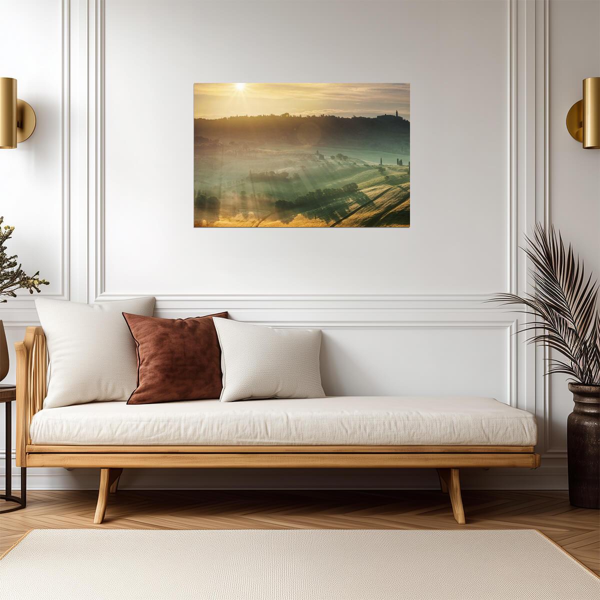 Sunrise in Tuscany Italy | Landscape Photography Print | Rural Italian Poster - Photography Poster