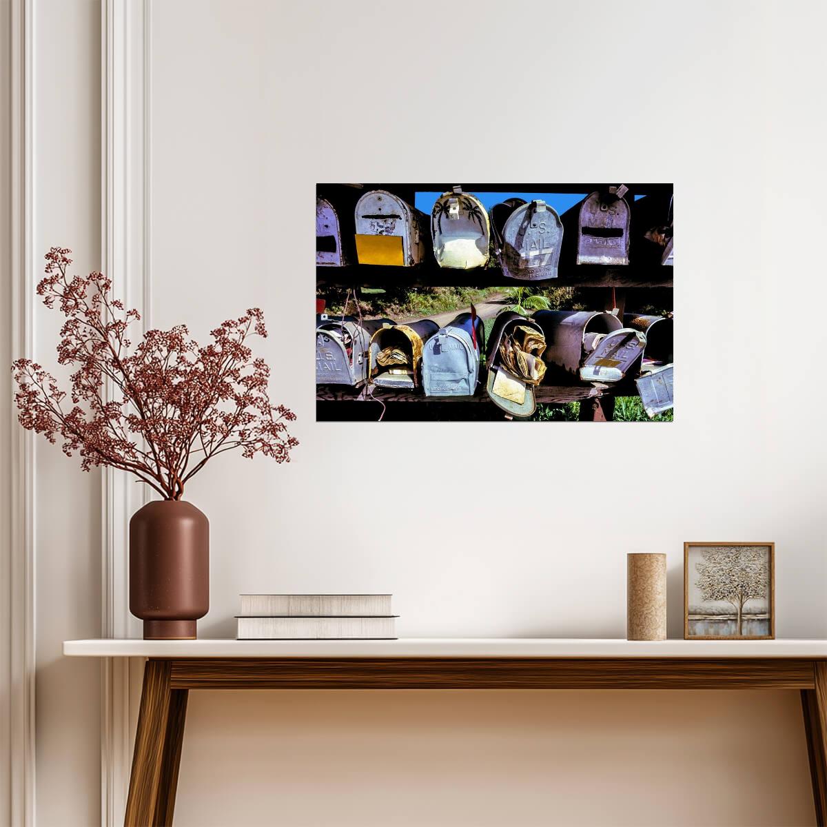 Rural Mailboxes in Hawaii | Americana Photography Print | Tropical Poster - Photography Poster