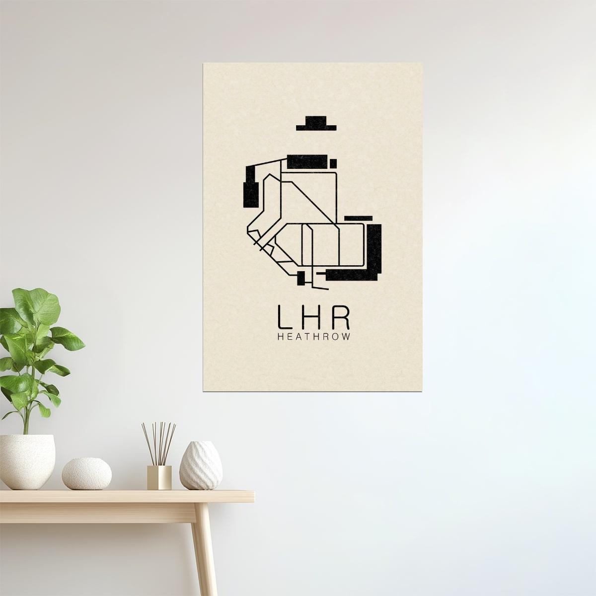 London Map | LHR Heathrow Airport Minimalist Poster