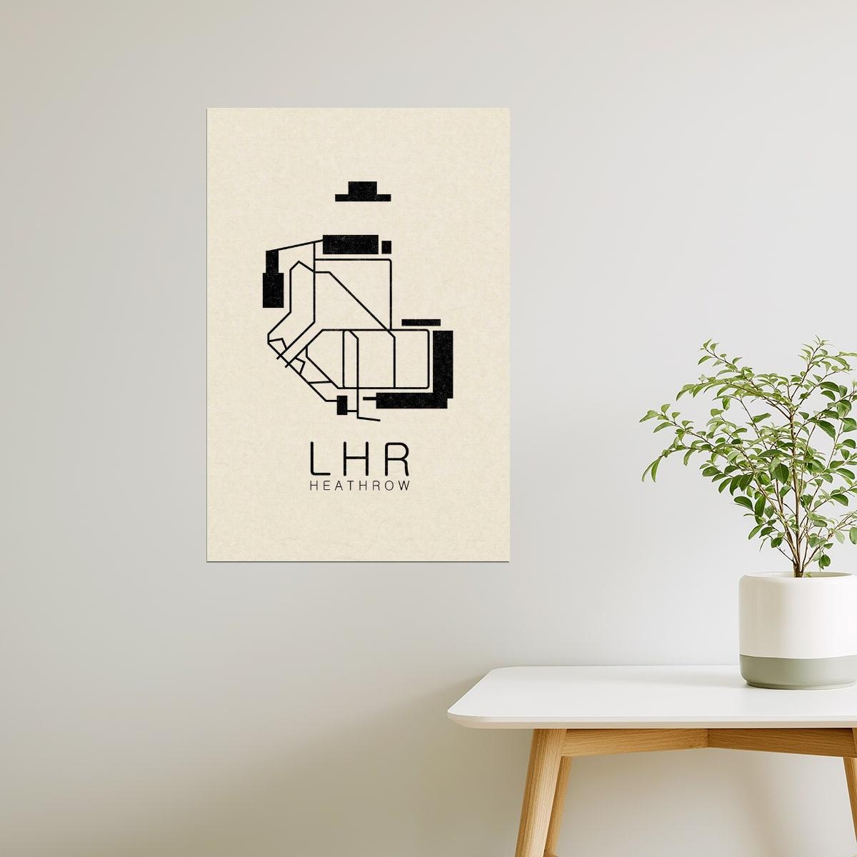 London Map | LHR Heathrow Airport Minimalist Poster
