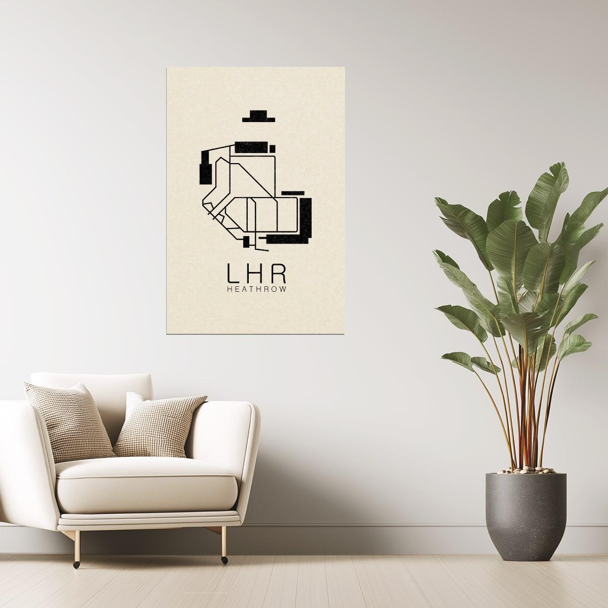 London Map | LHR Heathrow Airport Minimalist Poster