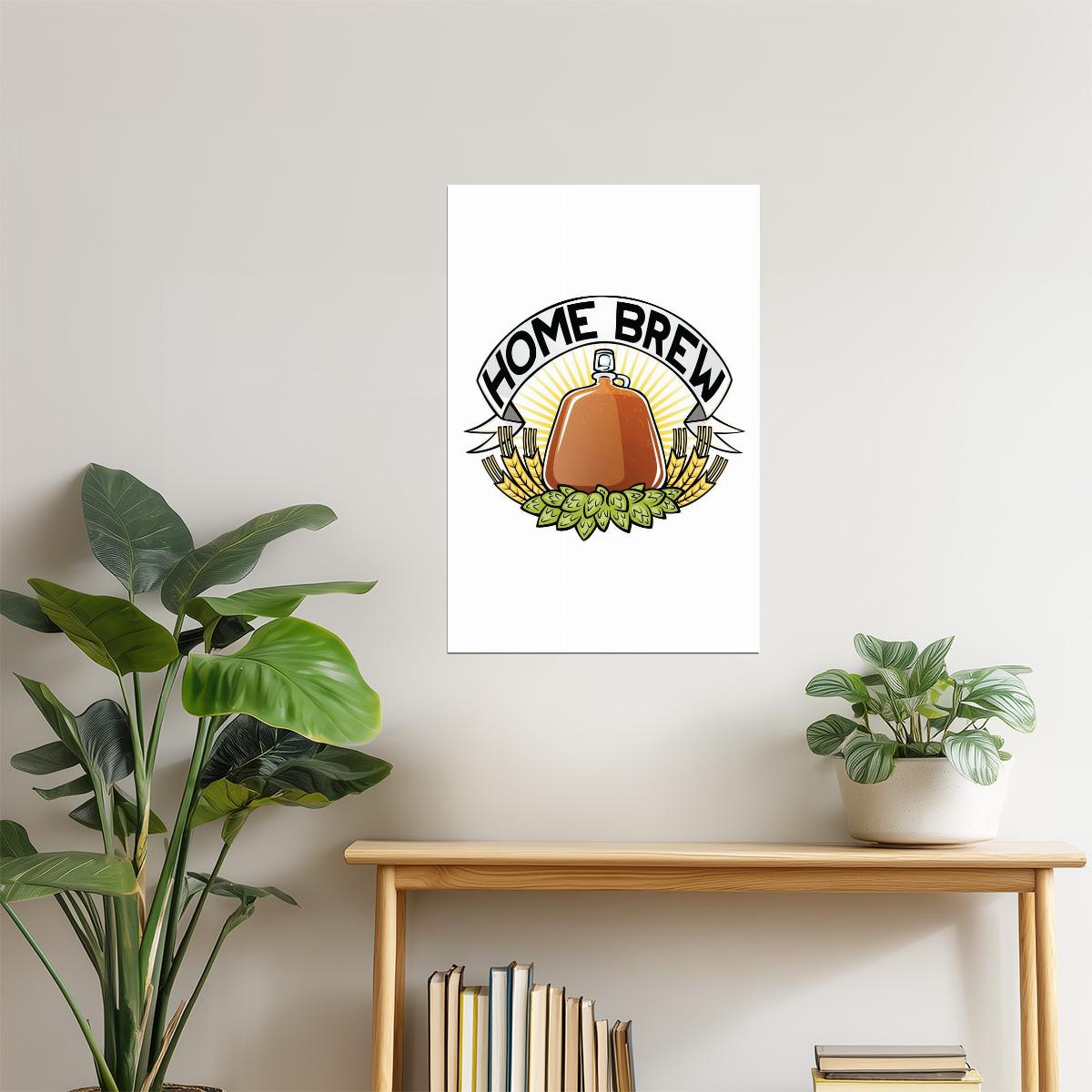 Home Brew Beer Poster | Craft Beer Art | Kitchen & Brewery Decor