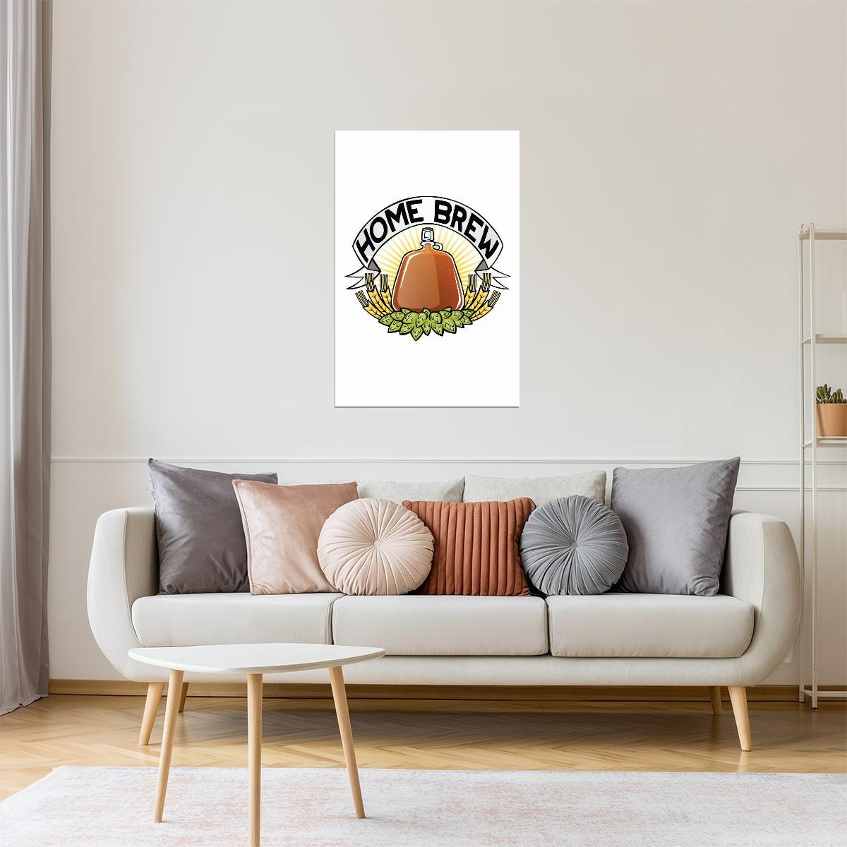 Home Brew Beer Poster | Craft Beer Art | Kitchen & Brewery Decor