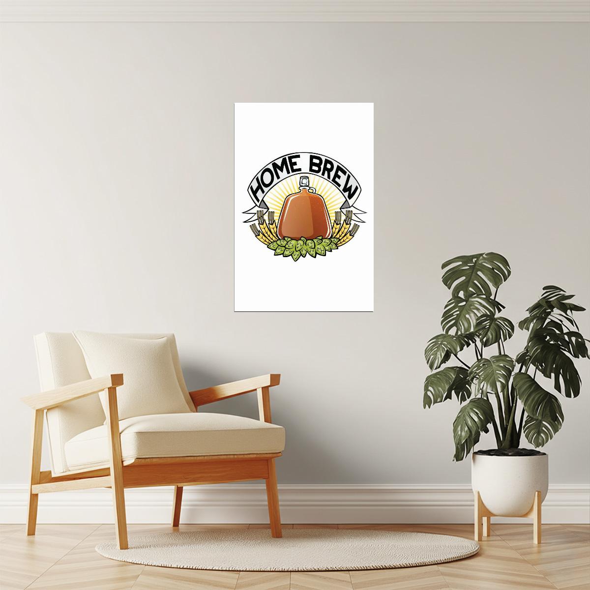 Home Brew Beer Poster | Craft Beer Art | Kitchen & Brewery Decor